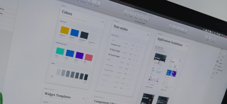 Designer software on a computer screen
