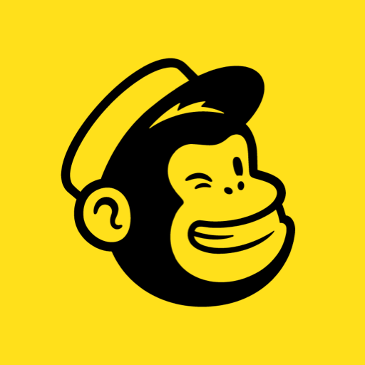 Mailchimp logo: winking monkey face icon on yellow background.