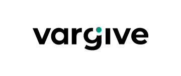 Vargive logo, black text with a teal dot on the "i"